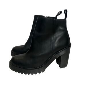 Dr. Martens Magdalena Leather Chelsea Boot Black Heel Platform Ankle US 11